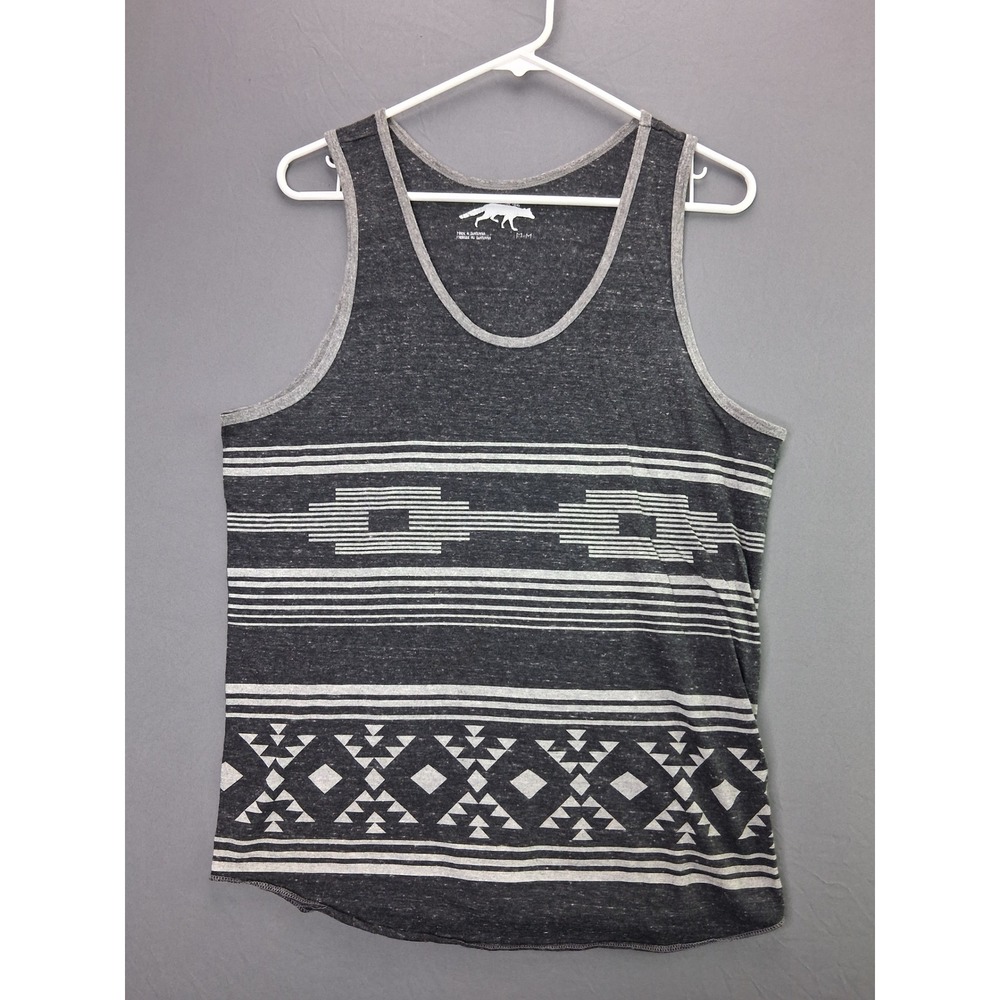 Character Hero Tank Top Southwestern Tribal Graphic Medium Charcoal Sleeveless